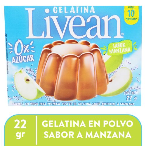 Gelatina Livean Manzana Verde - 22 g