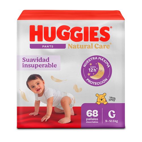 Pañales Huggies Natural Care Pants Etapa 3/G  Suavidad Insuperable - 68 uds
