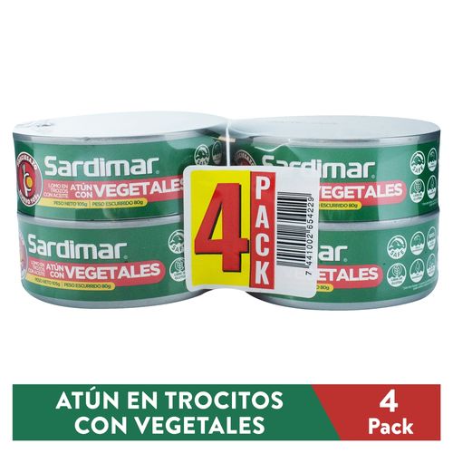 Atún Sardimar con vegetales en aceite 4 pack - 420 g