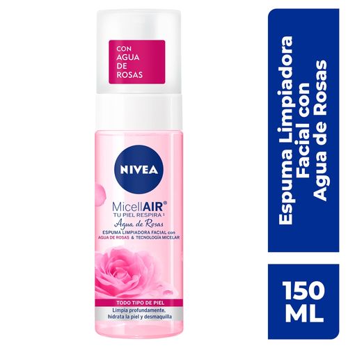 Espuma limpiadora Nivea micelar agua de rosas  - 150 g