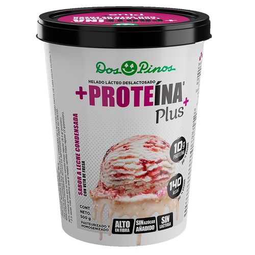 Helado Dos Pinos Proteina Leche Condensada y Fresa - 500 ml