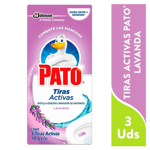 Tiras Activas Pato® Lavanda, Pastillas Adhesivas Para Sanitario - 3Uds