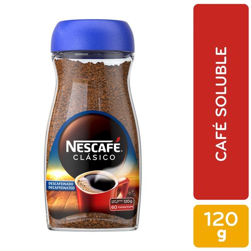 Café Instantáneo Nescafé Clásico Descafeinado Frasco - 120g