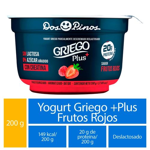 Yogurt Dos Pinos Griego plus frutos rojos - 200 g