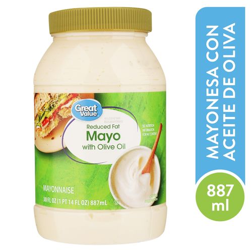 Mayonesa Great Value con aceite de oliva - 887 ml