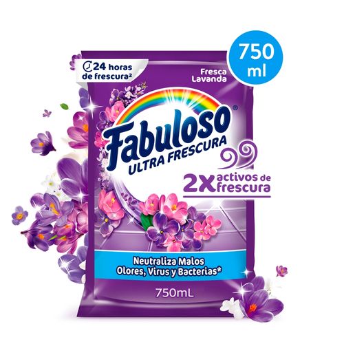 Desinfectante Fabuloso Multiusos Frescura Activa Antibacterial Lavanda Sachet - 750 ml