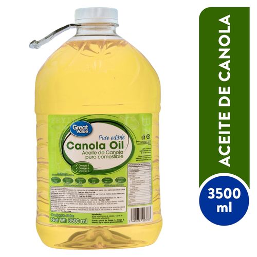 Aceite de canola Great Value puro comestible - 3500 ml