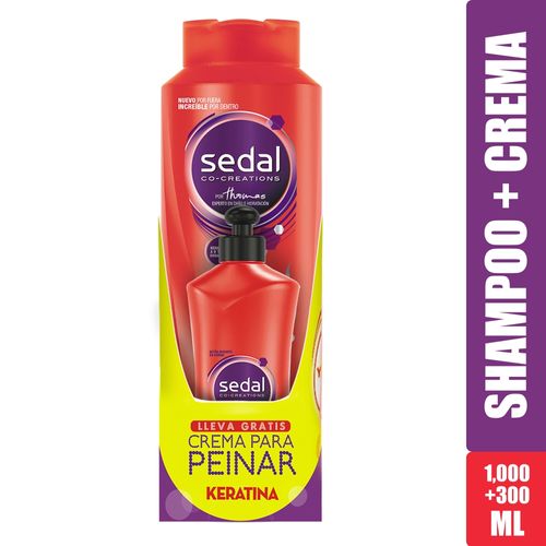 Pack Shampoo Sedal Keratina 1000ml + Crema Para Peinar 300ml