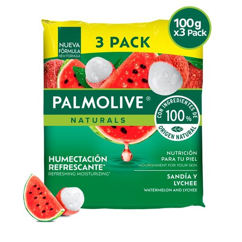 Jabón Corporal Palmolive Naturals, Sandía y Lychee, 3 Pack -100 g