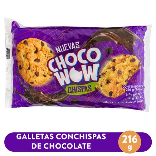 Galleta dulce Chocowow chispas 6 Uds - 216 g