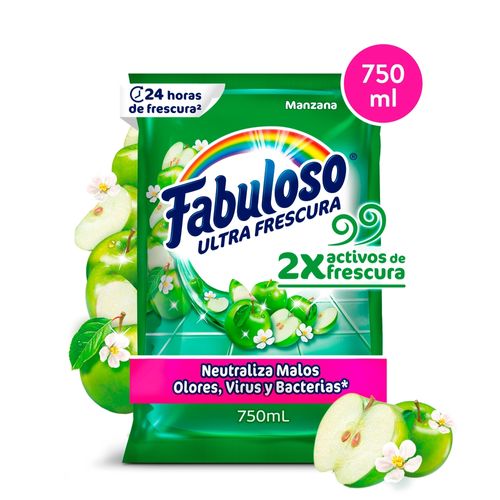 Desinfectante Fabuloso Multiusos Frescura Activa Antibacterial Manzana - 750 ml