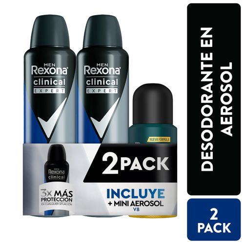 Desodorante Rexona en clínical 2 pack + mini - 358 ml