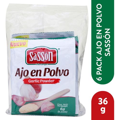 Ajo Polvo 6pack Sasson 36gr