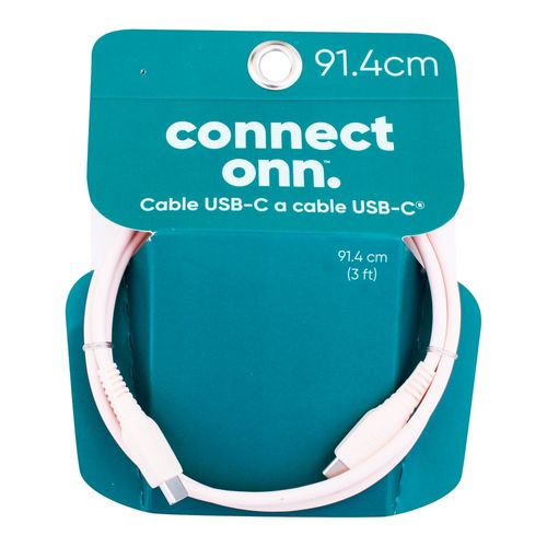 Cable Onn USB C a USB C colores surtidos 91 cm