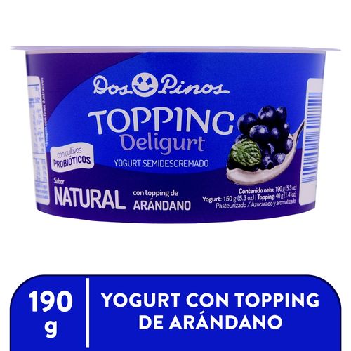 Yogurt Dos Pinos Semidescremado Original Topping Arándanos - 150g