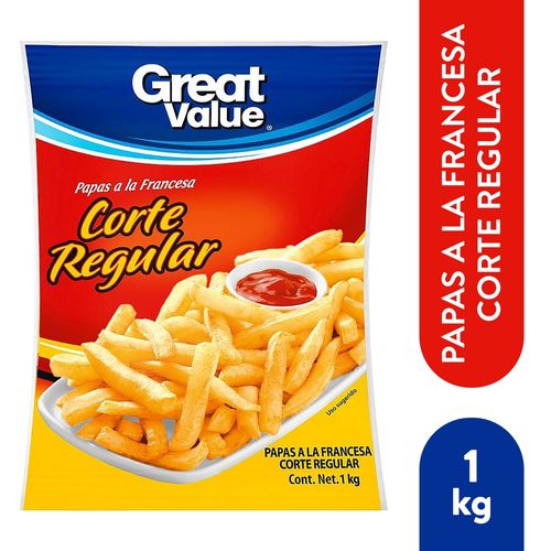 Papas Great Value a la francesa corte regular - 1 kg