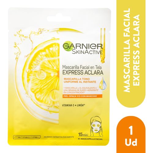 Mascarilla facial Garnier expres acladora anti manchas tono uniforme - 28 g