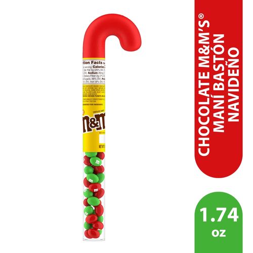 Chocolate M&M’S® Maní bastón navideño - 1.74 oz