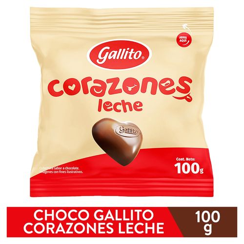 Chocolates Gallito de leche corazones pack - 100 g