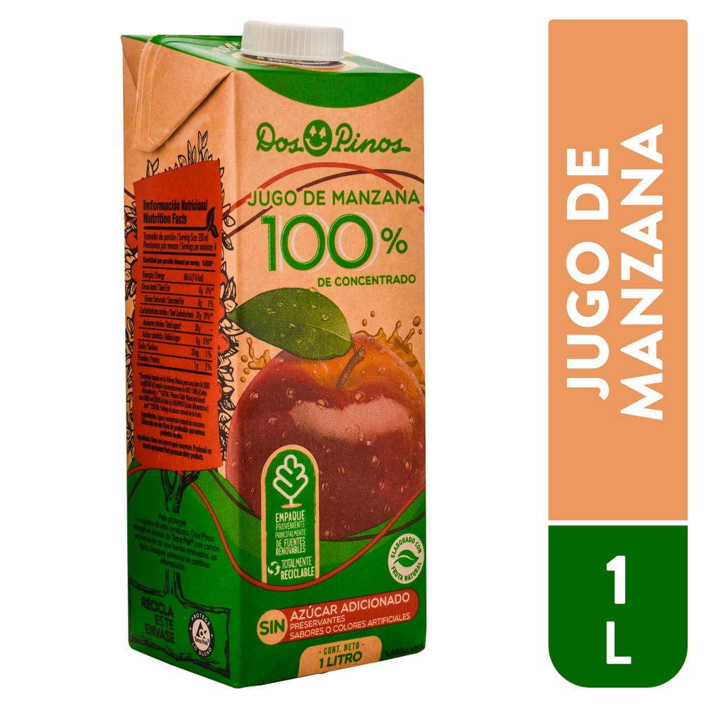 Dos Pinos Jugo De Manzana 100% 1 L