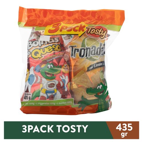 Snacks Tosty tronadita pizzerola bolita 3 pack - 435 g