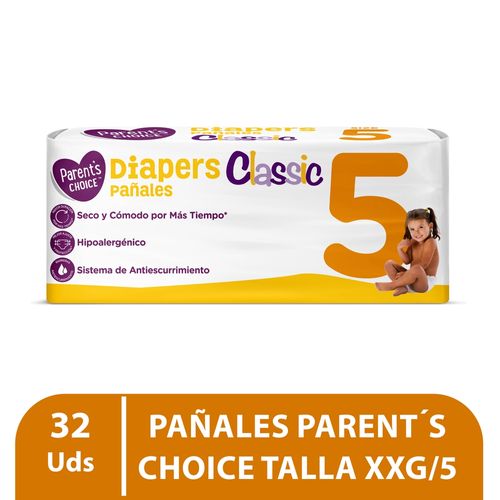 Pañales Parents Choice Classic Talla XXG - 32 uds