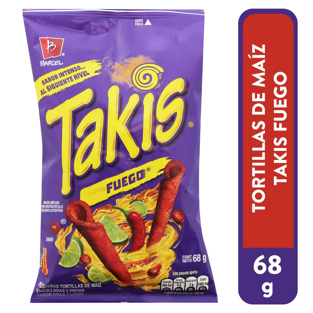Barcel Takis Fuego Tortillas D Maíz Fritas 68 g