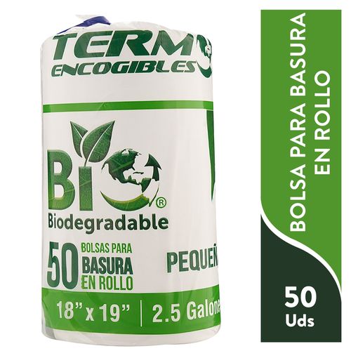 Bolsa Basura Termoencogibles Bio - Rollo Pequeña (18X19) Blanca- 50U