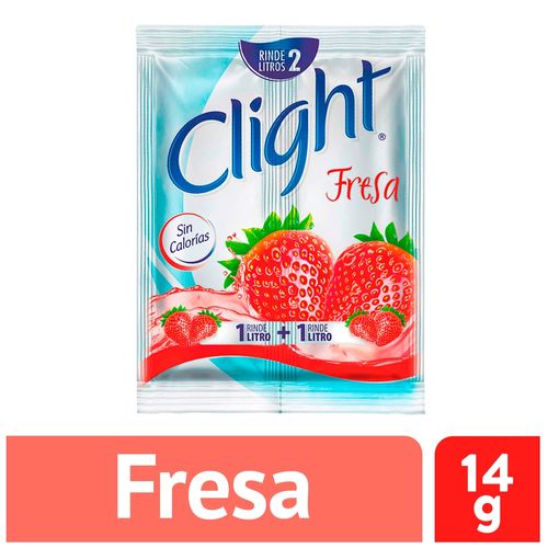 Bebida En Polvo Clight Sin Calorías Sabor Fresa Sobre - 14g