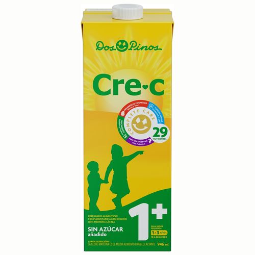 Leche Dos Pinos uht cre-c  1+ sin azúcar añadido - 946 ml