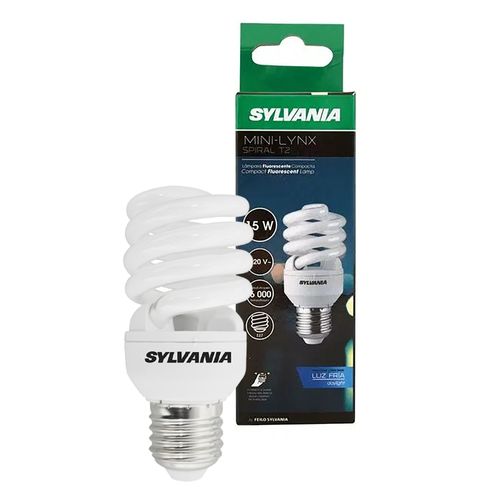 Bombillo ahorrador Sylvania, 15W Luz blanca rosca E27 -Und