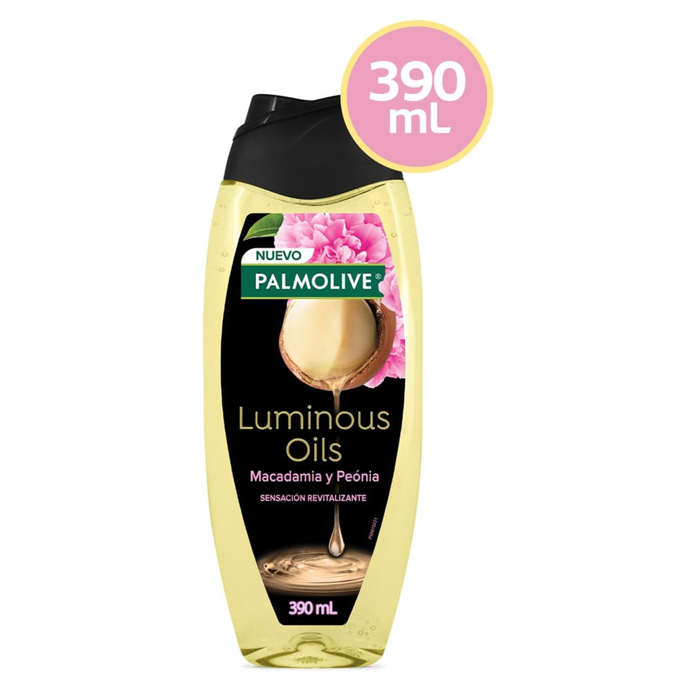 Palmolive Gel de Baño Luminous Oils Macadamia y Peónia Sensación Revitalizante 390 ml
