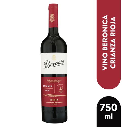 Vino tinto Beronia rioja crianza 2017 - 750 ml