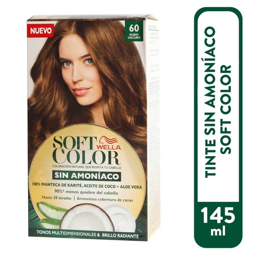 Tinte Wella soft color 60 rubio oscuro sin amoniaco - 145 ml