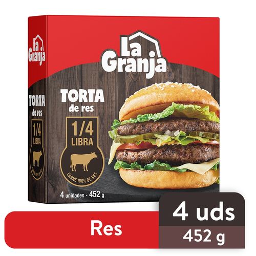 Torta de res La Granja cuarto de libra - 452 g