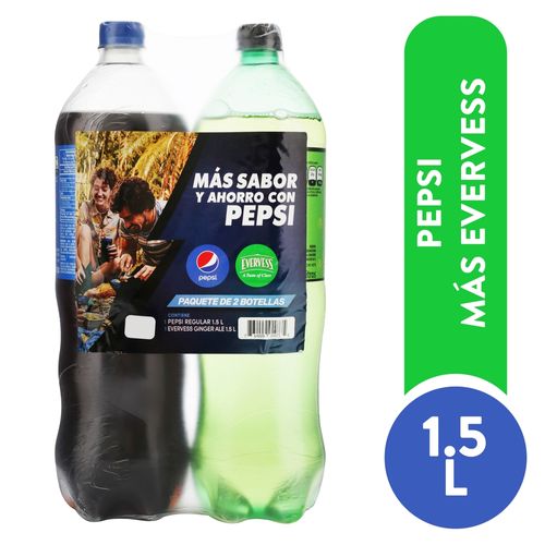 Refrescos gaseosos Pepsi +  evervess ginger ale - 3 L