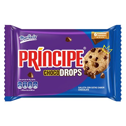 Galleta Principe Choco Drops 6 pack -228 g