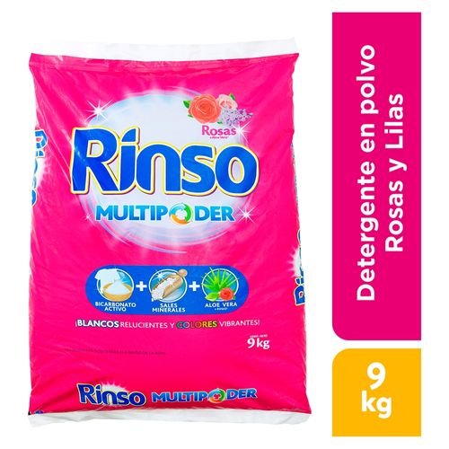 Detergente en polvo Rinso multipoder rosas y aloe vera - 9 kg