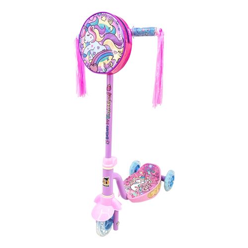 Scooter Trixie con plataforma luminosa y bolsita glitter - 1 Ud