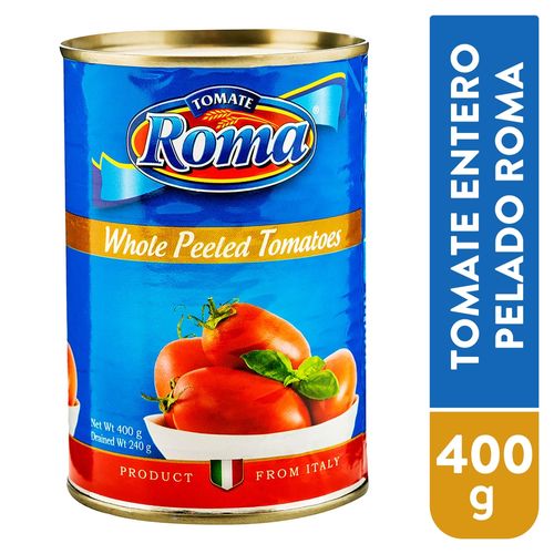 Tomate Roma Entero Pelado En Lata - 400gr