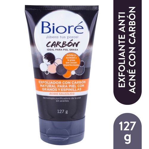 Biore Exfoliador Con Carbon Natural Para Piel Con Granos Y Espinillas 127 Gr