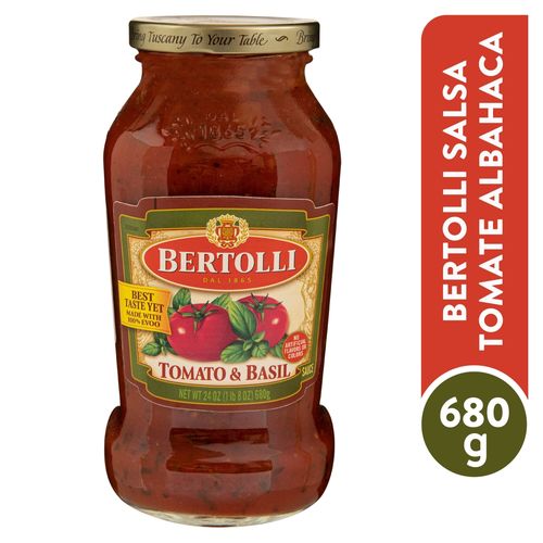 Salsa Bertolli de tomate con albahaca -680 g