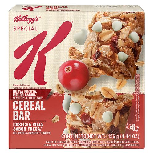 Barras de Cereal Kelloggs Special K Cosecha Roja - 126 g