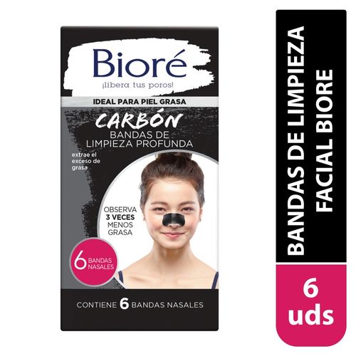 Bandas Bioré de Limpieza Facial - 6 uds