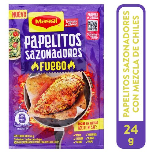 Papelitos Sazonador Jugoso Fuego 24gr