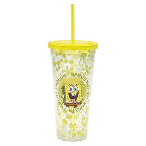 Vaso Nickelodeon doble pared con pajilla -650 ml