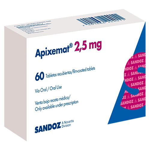 Apixemat 2 5 Mg X 60 Tabs-Precio indicado por caja