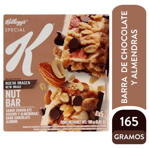 Barras Kellogg's special k nut bar chocolate y almendras - 165 g