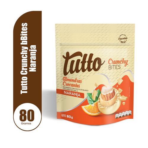 Chocolate blanco Tutto relleno de almendras crocantes con sabor a naranja - 80 g