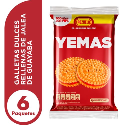 Galleta Yemas, con jalea de Guayaba Pozuelo -312 g